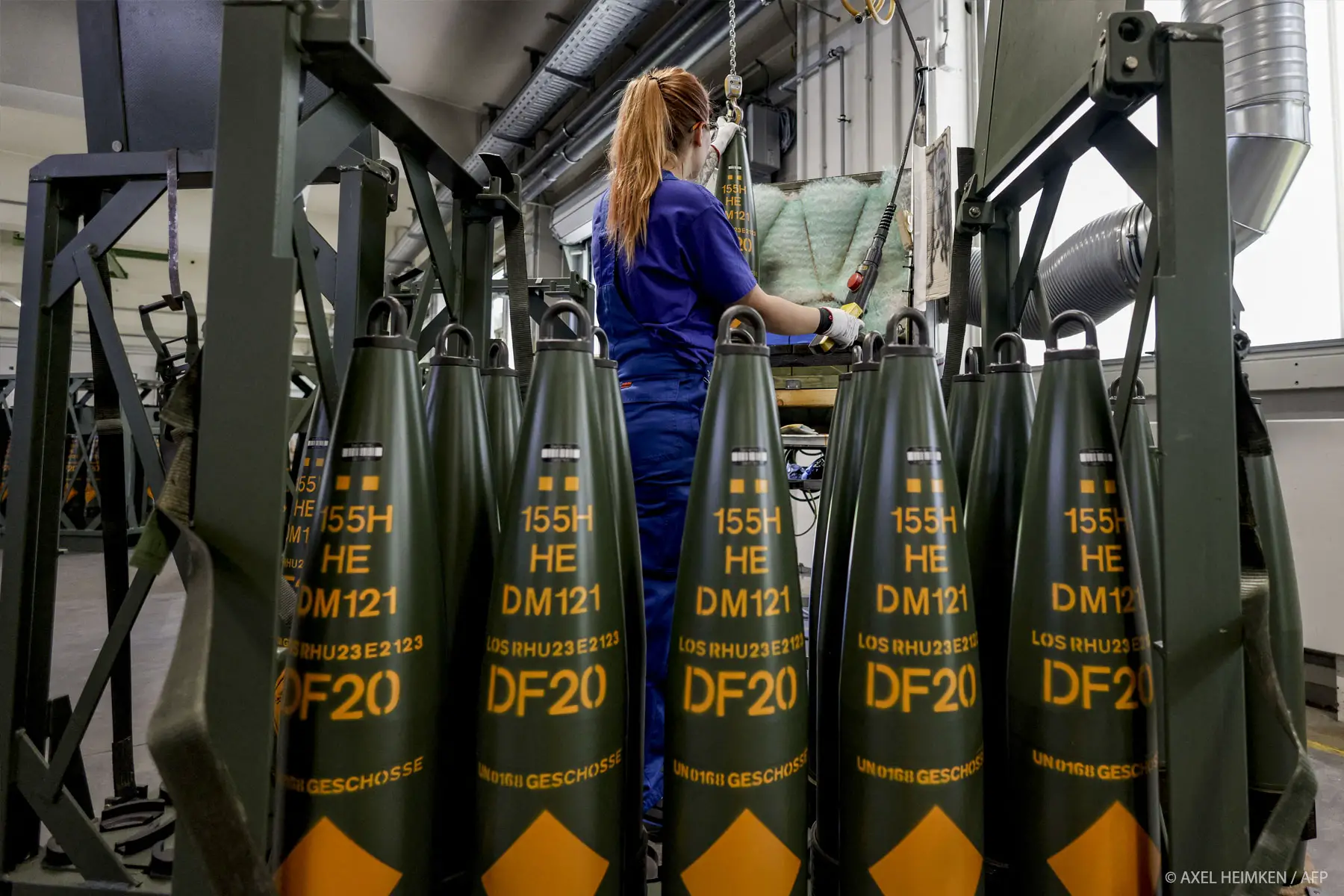 155-millimeter artillery ammunition is manufactured at Rheinmetall