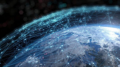 Artist's impression of a satellite constellation