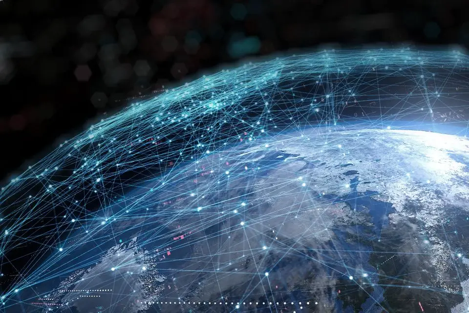 Artist's impression of a satellite constellation