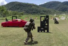 Australian Army officer Lieutenant Andrew Davis from 3rd Battalion, Royal Australian Regiment, runs forward on the combat marksmanship range at Mount Stuart military training area on 7 March 2017. *** Local Caption *** Australian Army soldiers from Townsville's 3rd Brigade are receiving advanced combat shooting skills training at Mount Stuart military training area from 6 - 10 March 2017. The training, conducted by School of Infantry instructors, is using innovative teaching techniques with the latest shooting range technologies to provide the regular infantry soldiers with a near-real immersive combat environment to develop combat shooting skills. After the five-day course, the 3rd Brigade soldiers will continue to impart their knowledge to their sections before deploying to Iraq later this year.