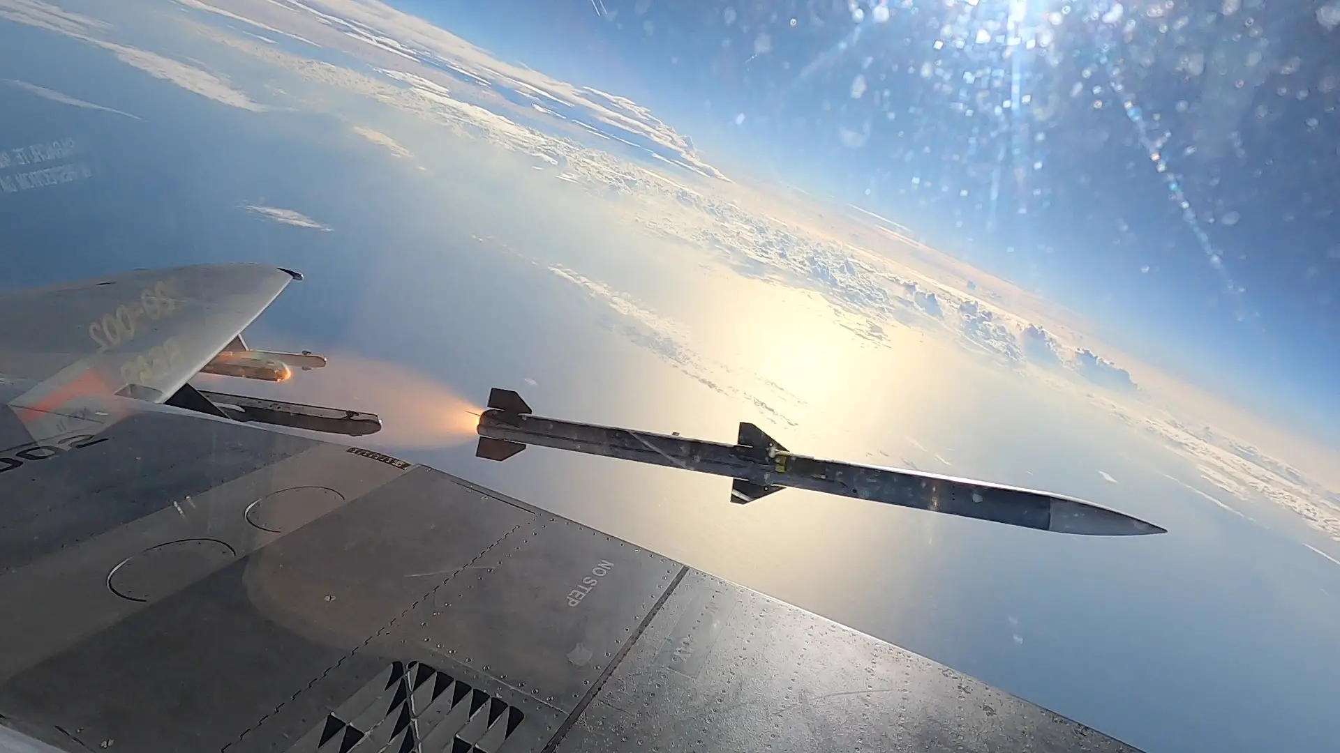F-15EX firing an air-to-air missile