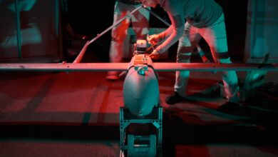 PHILIPPINE SEA (Nov. 20, 2022) – Aerosonde unmanned aerial vehicle (UAV) operators assigned to the Arleigh Burke-class guided-missile destroyer USS Milius (DDG 69) conduct post-flight checks on a UAV. Milius is assigned to Commander, Task Force 71/Destroyer Squadron (DESRON) 15, the Navy’s largest forward-deployed DESRON and the U.S. 7th Fleet’s principal surface force. (U.S. Navy photo by Sonar Technician Surface Second Class Lucas Daehan Yun)