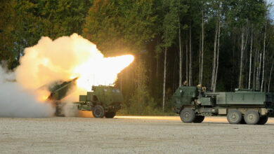 U.S. Soldiers assigned to 3rd Battalion, 27th Field Artillery Regiment, 18th Field Artillery Brigade, 82nd Airborne Division, supporting 3rd Infantry Division, demonstrate M142 High Mobility Artillery Rocket System (HIMARS) operations to NATO’s enhanced Forward Presence Battle Group Estonia allies during a live-fire exercise at Estonian Central Training Area​, Estonia, Sept. 27, 2023. The 3rd Infantry Division’s mission in Europe is to engage in multinational training and exercises across the continent, working alongside NATO allies and regional security partners to provide combat-credible forces to V Corps, America’s forward deployed corps in Europe. (U.S. Army photo by Sgt. Cesar Salazar Jr.)