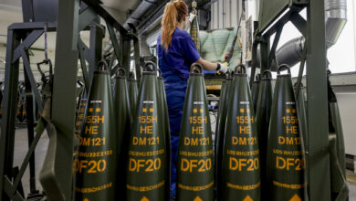 155-millimeter artillery ammunition is manufactured at Rheinmetall