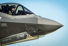 Air Force F-35 Lightning II pilot prepares to refuel