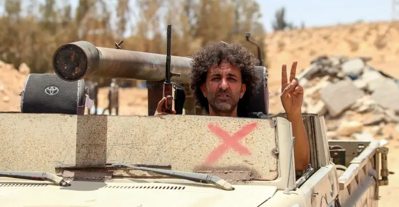 A Government of National Accord (GNA) fighter in Abu Qurain, Libya.