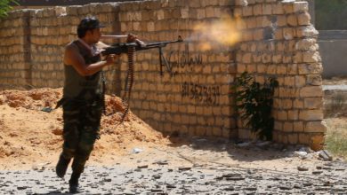 A fighter loyal to the UN-recognized Libyan Government of National Accord (GNA) clashes with forces loyal to strongman Khalifa Haftar in the suburb of Ain Zara in Tripoli on September 7, 2019.