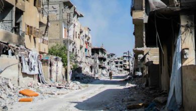 Raqqa city destruction