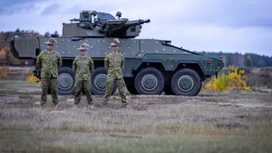 SGT Chris Hughes, LCPL Ben Crawford and TPR Liam Skinner supported testing of the Boxer Combat Reconnaissance Vehicle *** Local Caption *** Testing of the Boxer Combat Reconnaissance Vehicle was recently undertaken in Germany, by members of CASG Land Domain and 2/14 LHR (QMI). Tests included firing the MK30-2 cannon and MAG58 machine gun in extreme weather conditions, as well as testing the new programmable munitions capability. Three soldiers from 2/14 LHR (QMI) were involved in testing at the Rheinmetall site in Unterluss, Germany, where the vehicles Lance 2.0 turret was designed and initial production has commenced. The visit included a brief on the Block II vehicle design, operation of the Combat Intelligence, Surveillance and Reconnaissance system and new weapon control systems. Development of these systems included input from 2/14 LHR soldiers, leveraging their experience with the Block I vehicles.