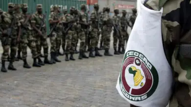 Senegalese soldier wearing ECOWAS colors